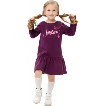 Winkiki Kids Wear dívčí šaty Unicorn fialová