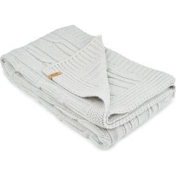 Woolee Dětský vlněný pletený pléd světle šedá