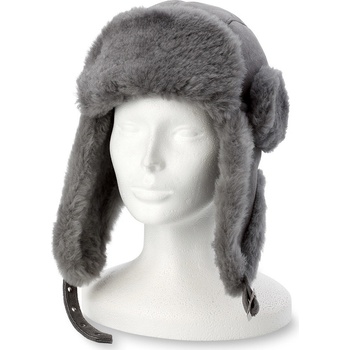 Wooline pánská stylová kožená pilotka Ron šedá