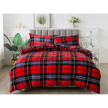 Xpose Mikroplyš povlečení KOSTKA červené 200x220 70x90