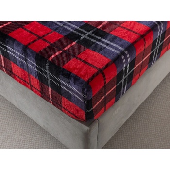 Xpose Mikroplyš prostěradlo KOSTKA Exclusive červené 180x200