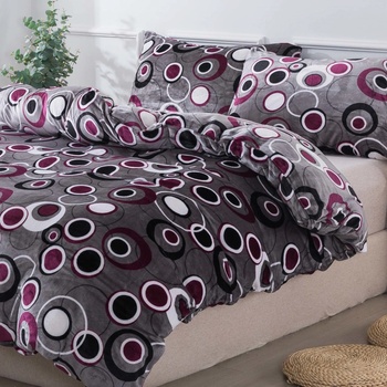 Xpose povlečení mikroplyš HEDVIKA šedé švestkové 200x220 70x90