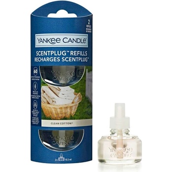 Yankee Candle CLEAN COTTON náplň pro vůni do elektrické zásuvky, 2 x 18,5 ml