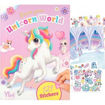 Ylvi 12703 Omalovánky s nálepkami Create Your Unicorn World