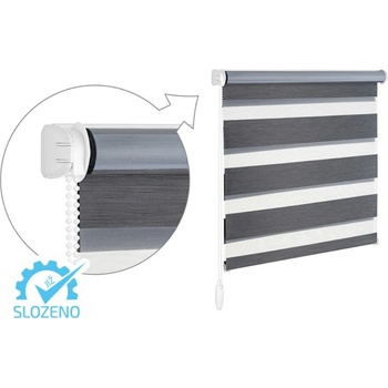 Zebra-shop Den a noc komplet zatemňující Grafit melír BH 2909 150 x 30 cm vlevo