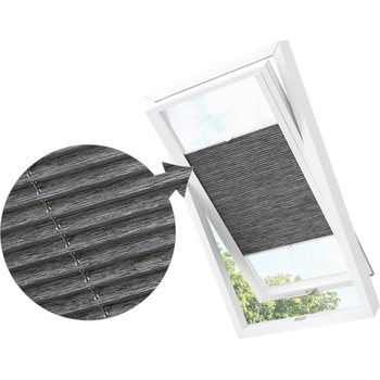 Zebra-shop Zastiňující roleta Plissé pro střešní okno Grafit melír PD309 Fakro 55/78 bílá