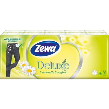 Zewa Deluxe Camomile papírové kapesníčky heřmánek 3-vrstvé 10 ks