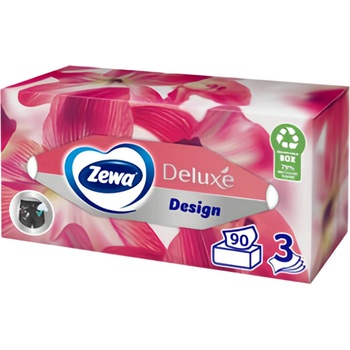 Zewa Deluxe papírové kapesníčky bílé Box 3-vrstvé 90 ks