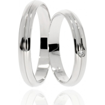 Zlatnictví Helios Levné zlaté snubní prsteny L 296 Se Zirkony