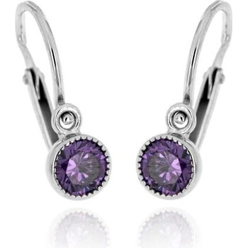 Zlatnictví U Kostela dětské zlaté náušnice s fialovým kamínkem 520