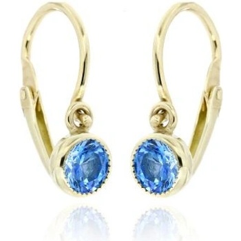 Zlatnictví U Kostela dětské zlaté náušnice s modrým kamínkem 236001520M