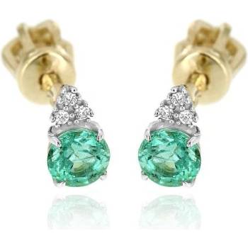Zlatnictví U Kostela Diamantové náušnice se smaragdem 856žz