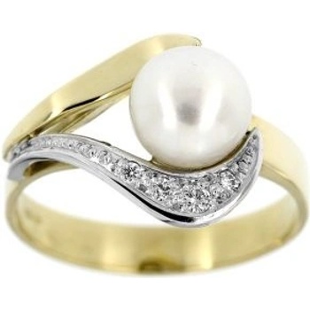 Zlatnictví U Kostela Diamantový prsten s perlou 32266