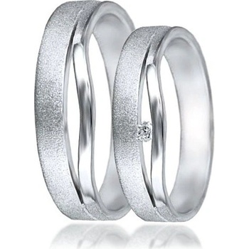 Zlatnictví Zlatíčko Snubní prsteny bílé zlato 04.HU001
