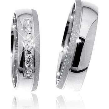 Zlatnictví Zlatíčko Snubní prsteny z bílého zlata s diamantem 04.G0316D