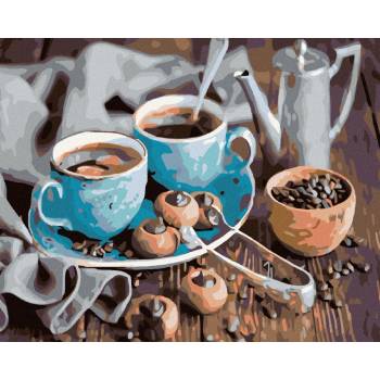 Zuty Malování podle čísel MODRÉ ŠÁLKY KÁVY