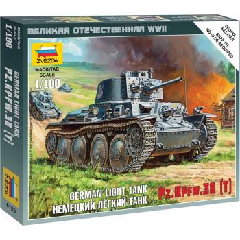 Zvezda Wargames WWII tank 6130 German Light Tank PZ.KPFW.38 T 1:100