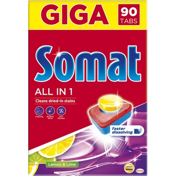 Somat All in 1 Lemon & Lime tablety do myčky 90 ks