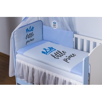 Baby Nellys 3-dílná sada mantinel 180cm s povlečením Little Prince modrá 135 x 100 cm