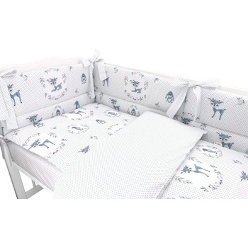 Baby Nellys 3-dílná sada Mantinel s povlečením Koloušek tečky tm. máta 135 x 100 cm