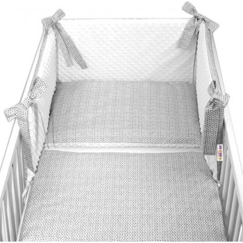 Baby Nellys 3-dílná sada mantinel s povlečením minky Pletený cop drobný 135 x 100 cm