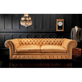 Barrington Furniture Sofa Chesterfiel Ambasador hnědá Old