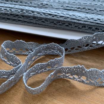 Bavlněná krajka paličkovaná šedá šířka 1,5 cm