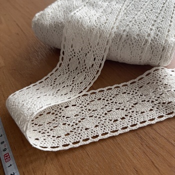 Bavlněná strojově paličkovaná krajka 7cm šíře