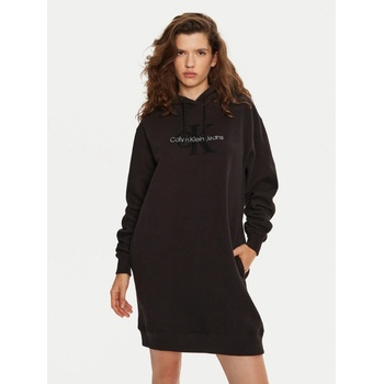 Bavlněné šaty Calvin Klein Jeans černá mini oversize J20J224685
