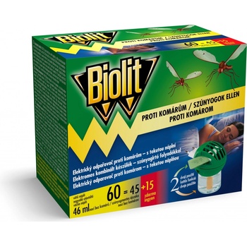 Biolit elektrický odpařovač s tekutou náplní proti komárům 45 nocí