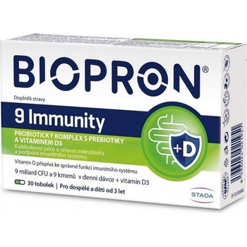 Biopron Imunita probiotika, prebiotika + vitamin D pro každodenní podporu imunity 30 tobolek