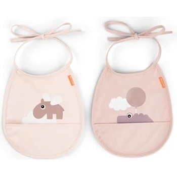 Clouds Done by Deer™ kapesní bryndák Mini Happy 2-pack růžový