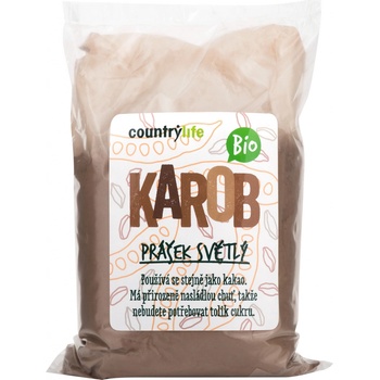 Country Life Karobový prášek tmavý Bio 500 g