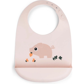 Done by Deer Silikonový bryndáček Pigee - růžový