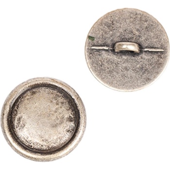 Drops Kovový knoflík s poutkem 20 mm stříbrný