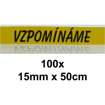 Dušičková věnečková stuha VZPOMÍNÁME - tmavě žlutá