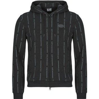 Emporio Armani EA7 Mikiny TRAIN GRAPHIC SERIES M HOODIE FZ COPL MONOGRAM PRINTED Černá