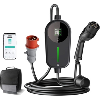 EVPartner Nabíječka s Wi-Fi pro elektromobil a Plug-in hybrid do zásuvky CEE 400 V Typ 2 11 kW 10 m