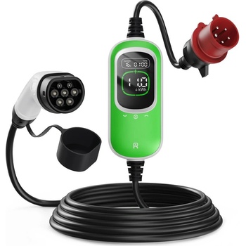 EVSE AC přenosná třifázová nabíječka pro elektromobily pro domácnosti 11kW 400V 16A 6m kabel s konektorem T2