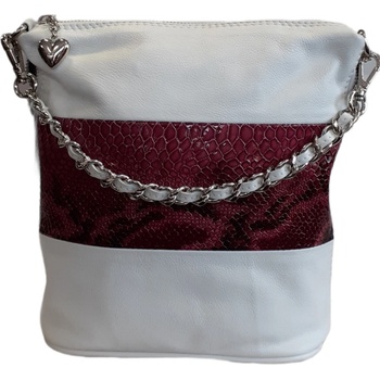 Facebag kožená crossbody hadí 6061 fialová bílá