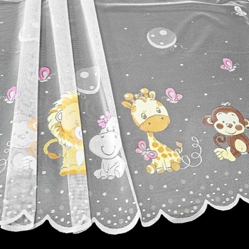 Forbyt žakárová záclona dětská ZVÍŘÁTKA 623-983-01, s bordurou, barevná, výška 160cm (v metráži)