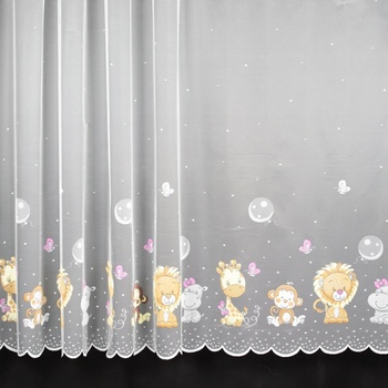 Forbyt žakárová záclona dětská ZVÍŘÁTKA 623-983-01, s bordurou, barevná, výška 160cm (v metráži)