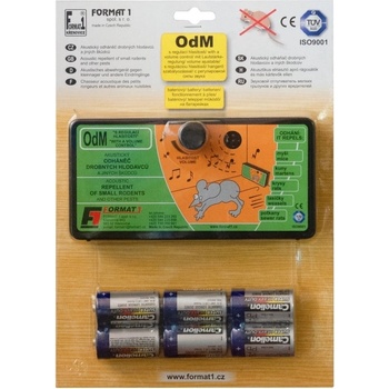 Format1 Plašič kun a myší slyšitelný s bateriemi s regulací hlasitosti F1ODMSBR