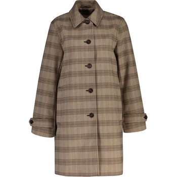 Gant Checked CAR Coat deep brown