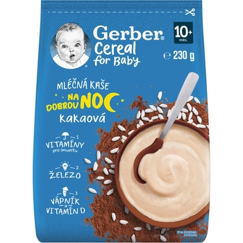 Gerber Cereal for Baby Mléčná kaše na dobrou noc kakaová 230 g