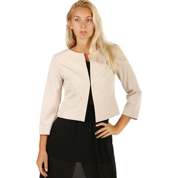 Glara sako s tříčtvrtečními rukávy i pro plnoštíhlé krémová