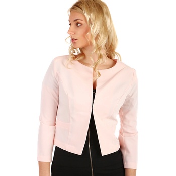 Glara sako s tříčtvrtečními rukávy i pro plnoštíhlé světle růžová