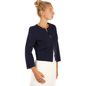 Glara sako s tříčtvrtečními rukávy i pro plnoštíhlé tmavě modrá