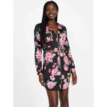 GUESS dámské šaty Elina černé květované