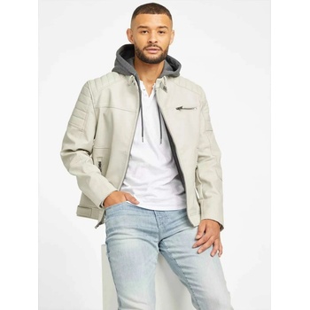 Guess pánská koženková bunda Davino bílá